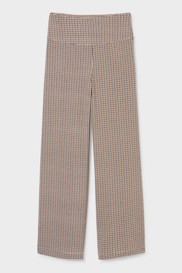 Mujer - Pantalón de tela - palazzo - de cuadros - multicolor