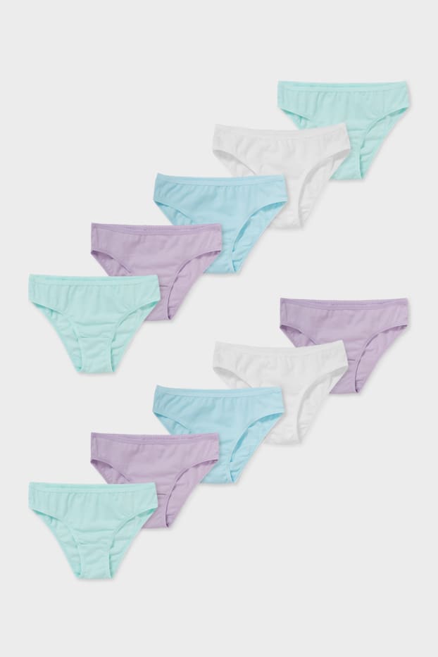 Children Girls - Multipack of 10 - briefs - white / rose