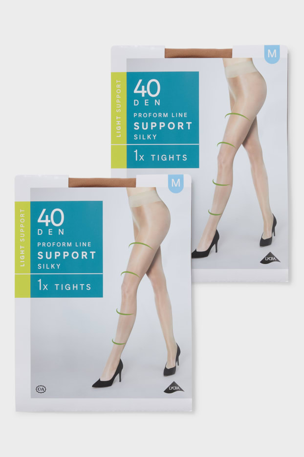 Women - Multipack of 2 - tights - 40 denier - bronze