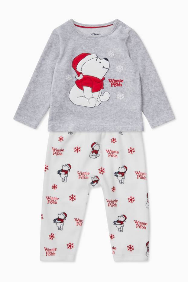 Unisex - Winnie Puuh - Baby-Weihnachts-Pyjama - weiß / grau