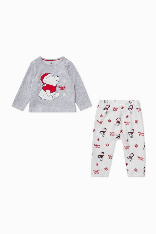 Unisex - Winnie Puuh - Baby-Weihnachts-Pyjama - weiß / grau