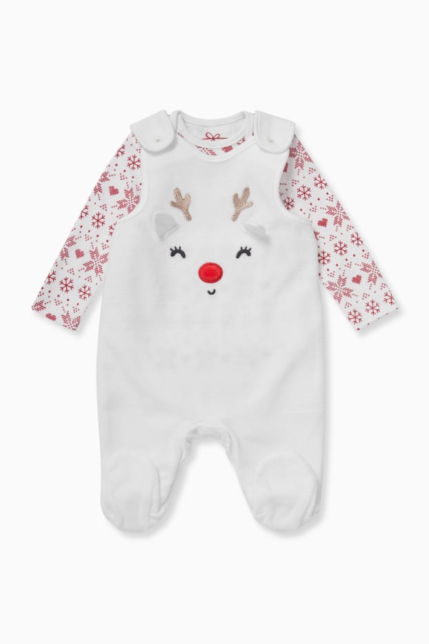 Bébés filles - Ensemble de Noël avec grenouillère - 2 pièces - blanc