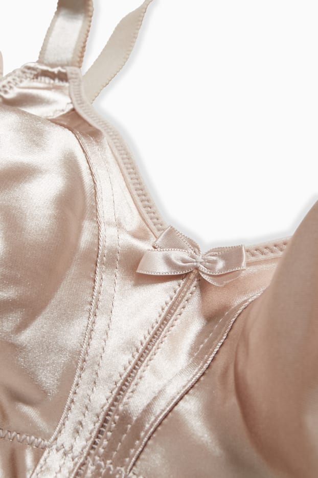 Femmes - Soutien-gorge réducteur - effet brillant - beige