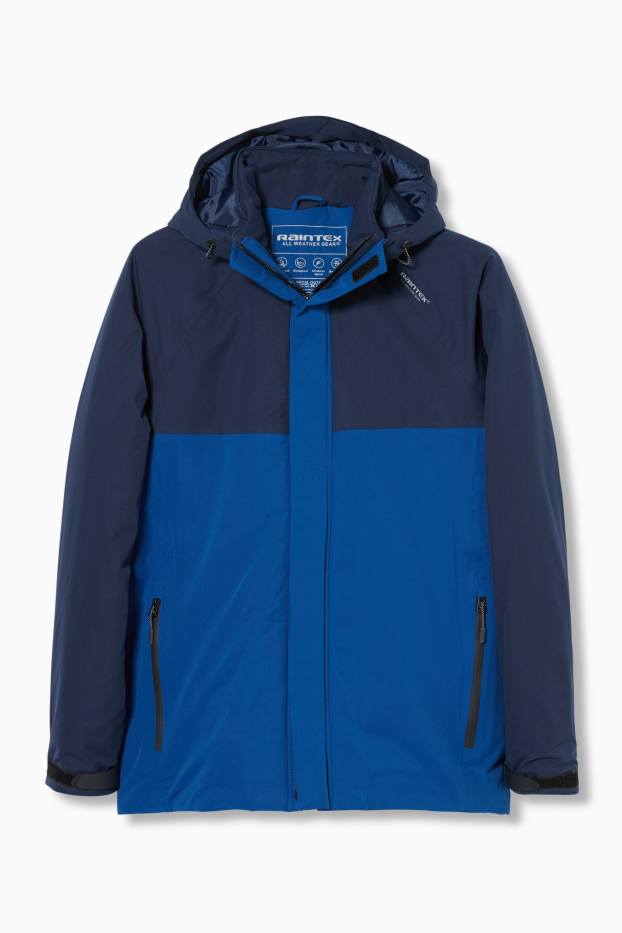 Bărbați - Geacă funcțională cu glugă - albastru