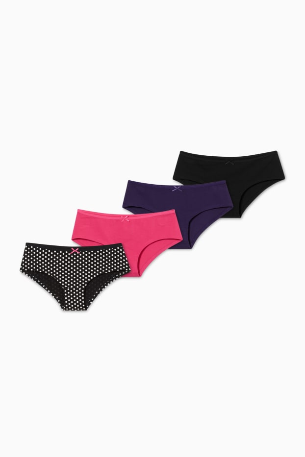 Damen - Multipack 4er - Hipster - schwarz