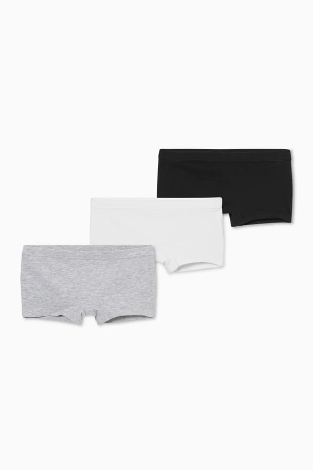 Children Girls - Multipack of 3 - shorts - white / black