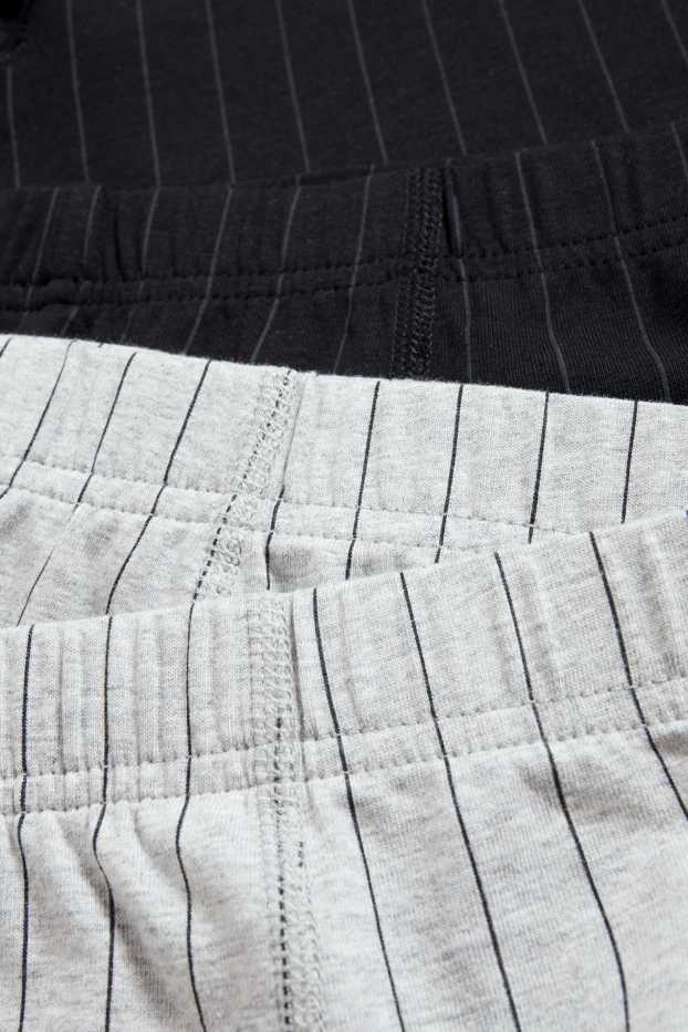Heren - Set van 3 - boxershorts - gestreept - grijs / zwart
