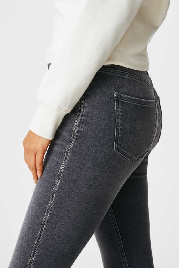 Women - Skinny jeans - high waist - denim-dark gray