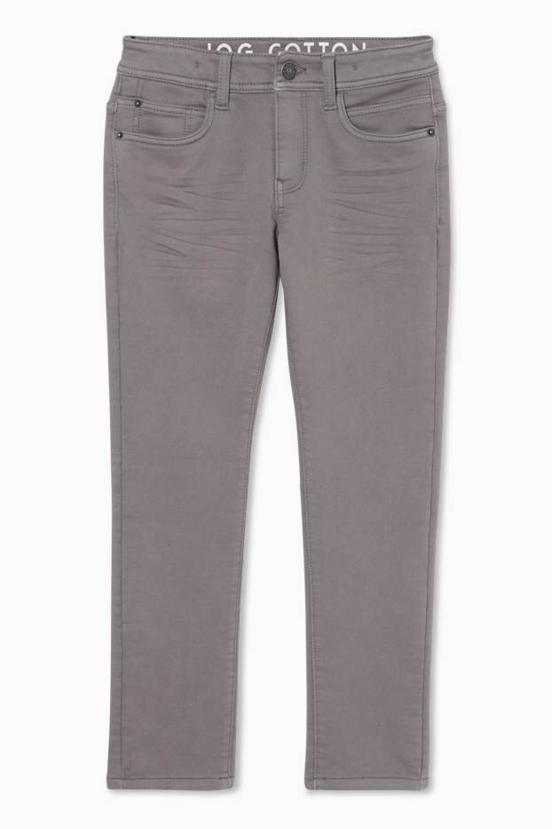 Enfants garçons - Pantalon chaud - slim fit - jean gris