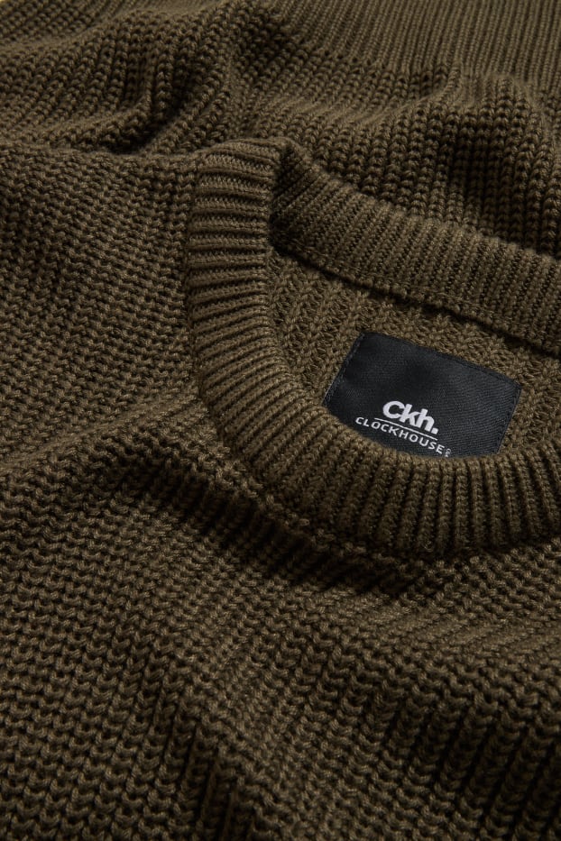 Pánské - Svetr - tmavozelená