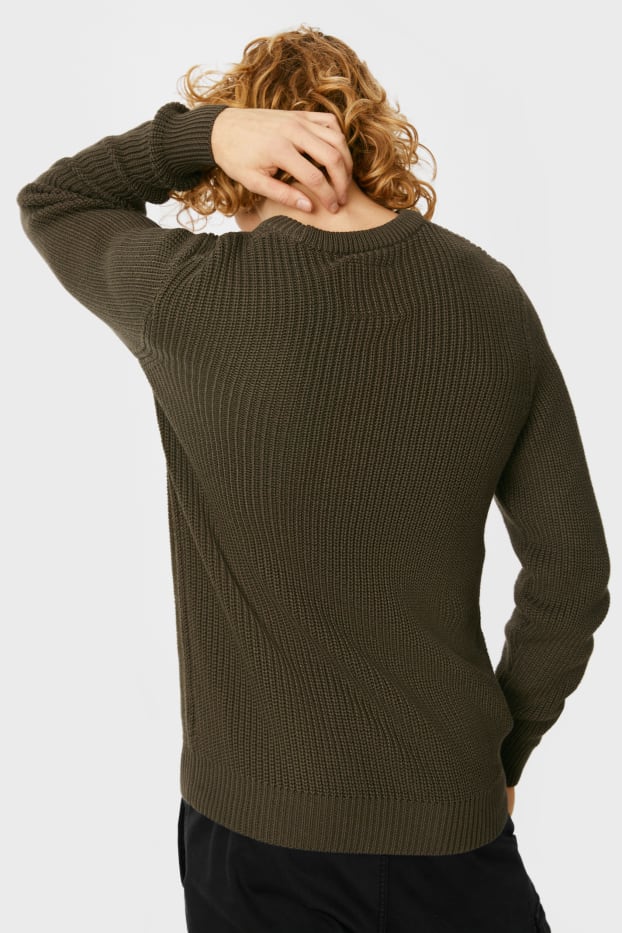 Pánské - Svetr - tmavozelená