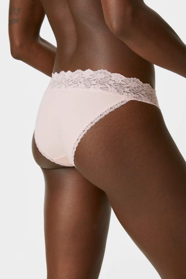 Damen - Multipack 3er - Slip - grau / rosa