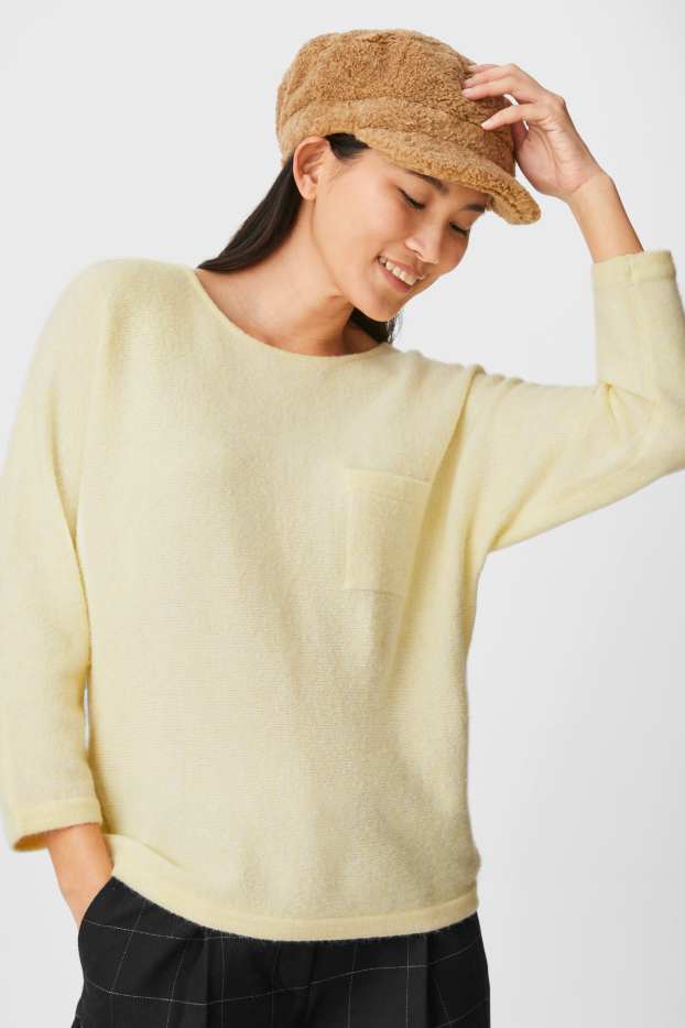 Damen - Pullover - hellgelb