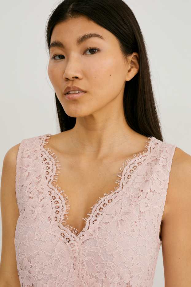Damen - Fit & Flare Kleid - festlich - rosa