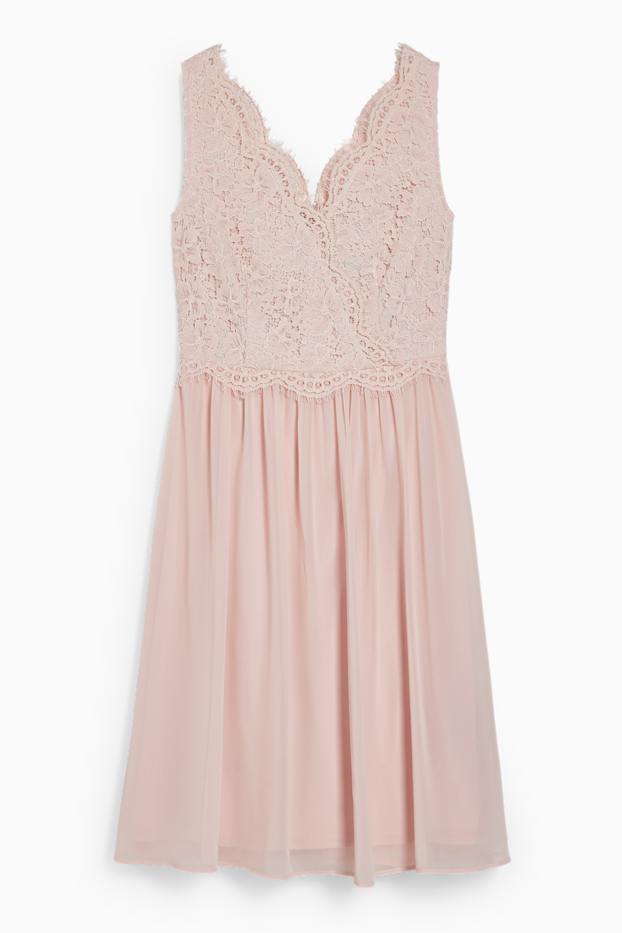 Damen - Fit & Flare Kleid - festlich - rosa
