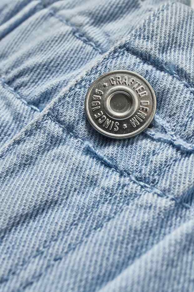 Enfants filles - Ensemble - short en jean et élastique à cheveux - 2 pièces - jean bleu clair