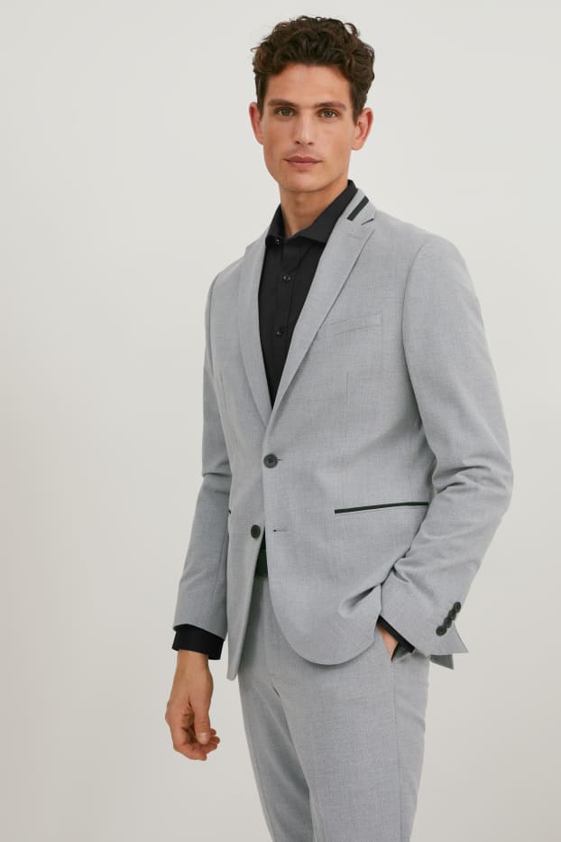 Herren - Baukasten-Sakko - Slim Fit - Flex - LYCRA® - hellgrau-melange
