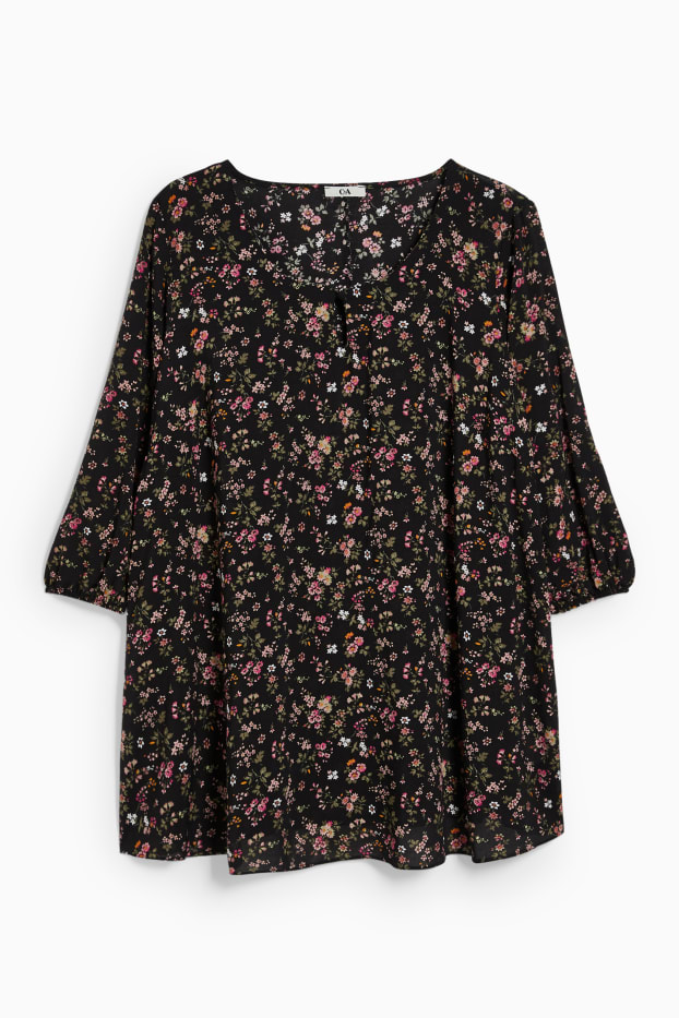Femmes - Chemisier - motif floral - noir