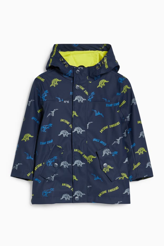 Enfants garçons - Dinosaure - veste de pluie à capuche - bleu foncé