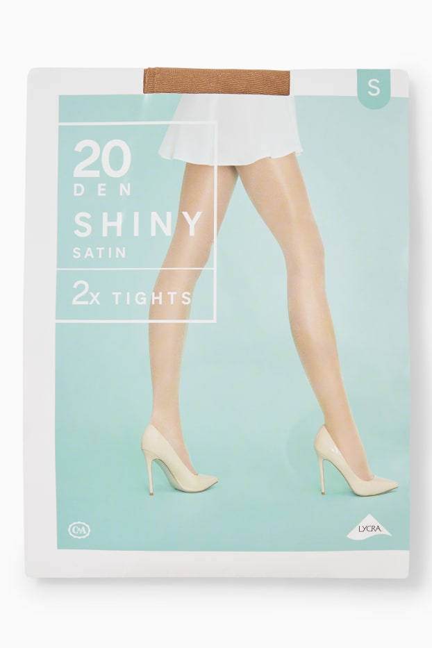 Dames - Set van 2 - panty - 20 DEN - beige