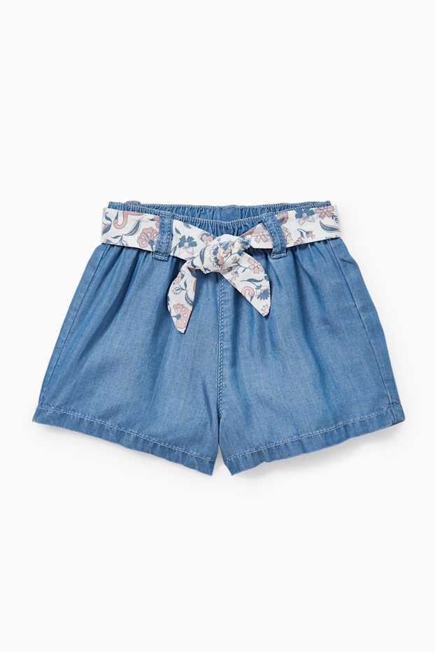 Bébés filles - Shorts pour bébé avec ceinture - jean bleu clair
