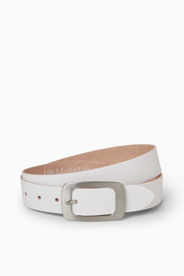 Dames - Leren riem - wit