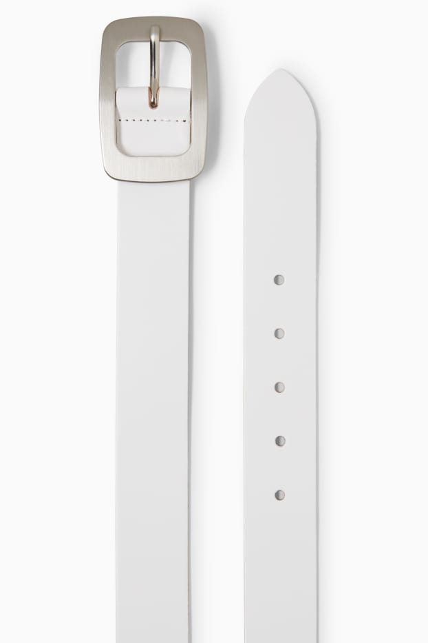 Dames - Leren riem - wit