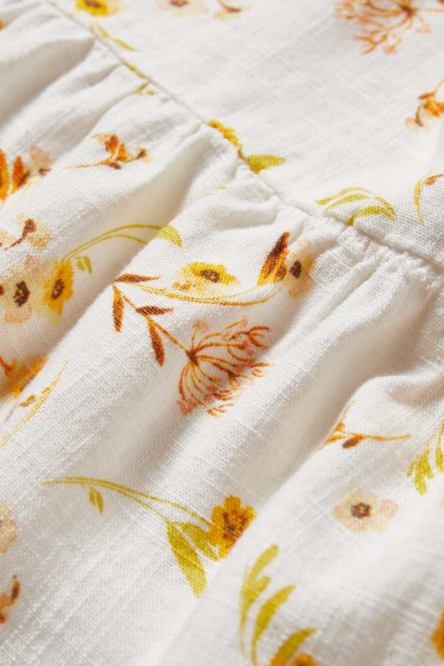 Women - Blouse - floral - white