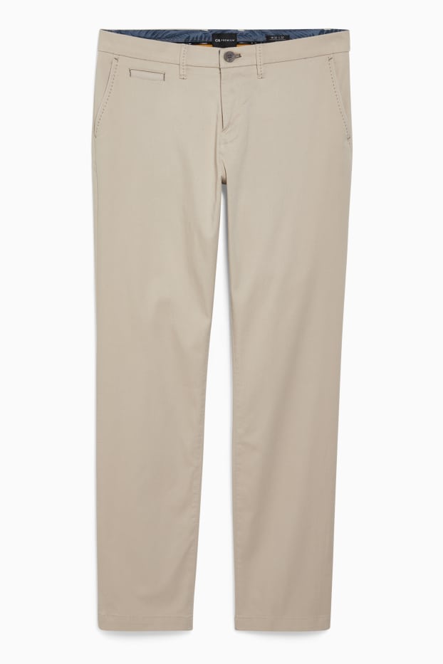 Men - Chinos - slim fit - LYCRA® - taupe