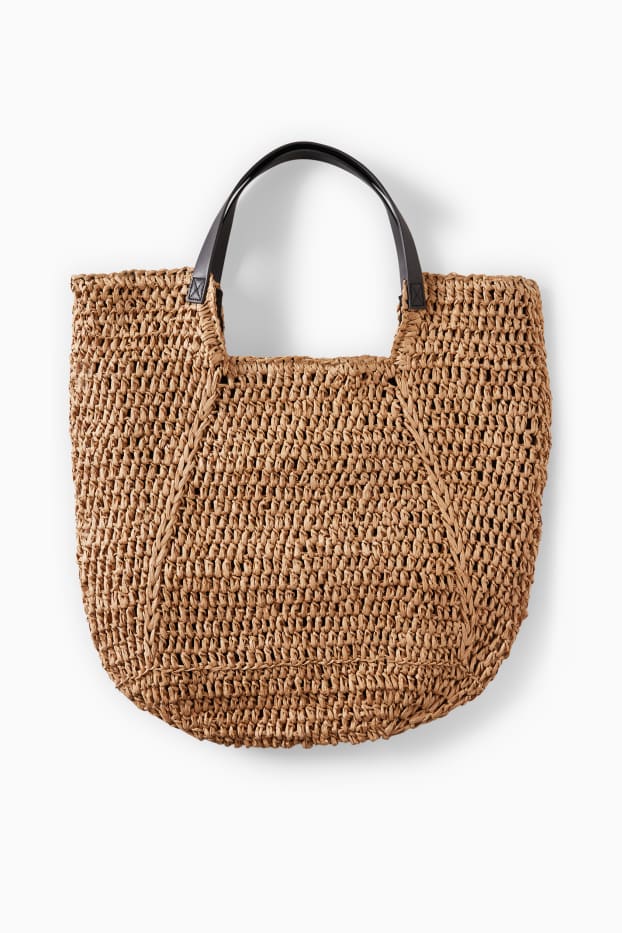 Mujer - Bolso shopper de paja - marrón claro