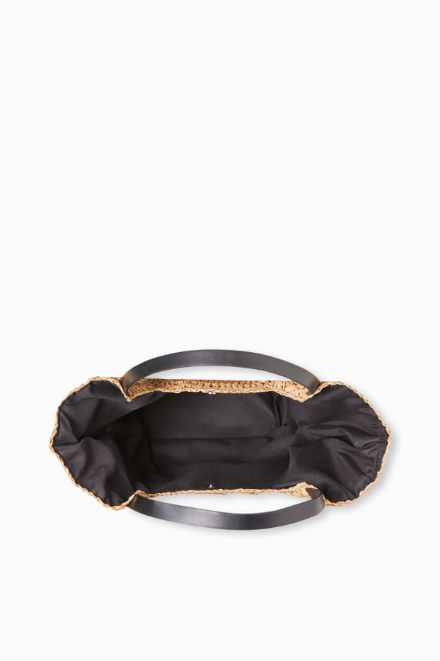 Mujer - Bolso shopper de paja - marrón claro