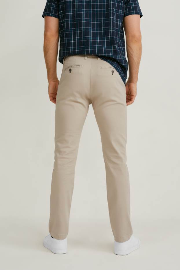 Men - Chinos - slim fit - LYCRA® - taupe