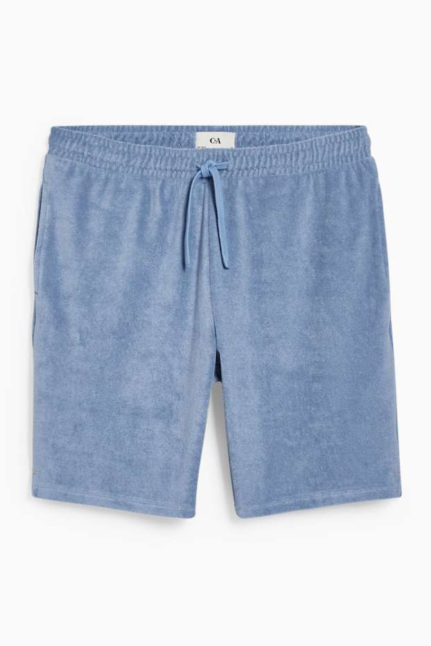 Men - Terry cloth sweat shorts - blue