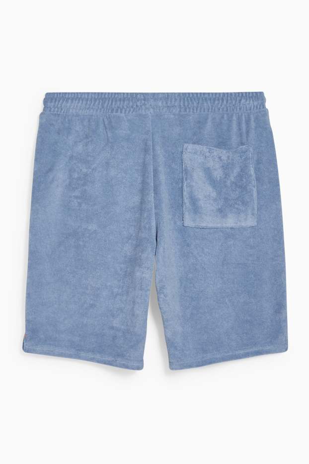 Men - Terry cloth sweat shorts - blue