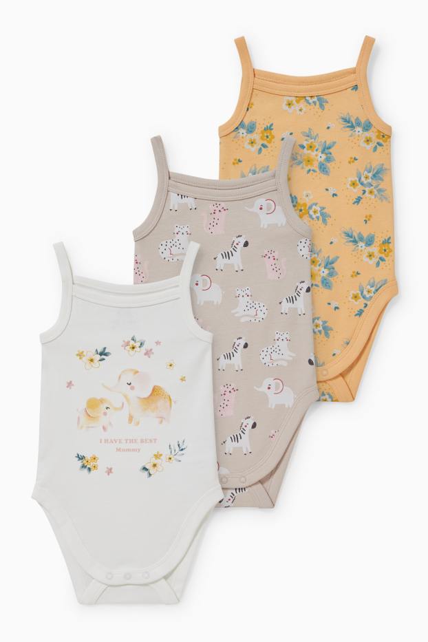 Bébés filles - Lot de 3 - bodys pour bébé - orange clair