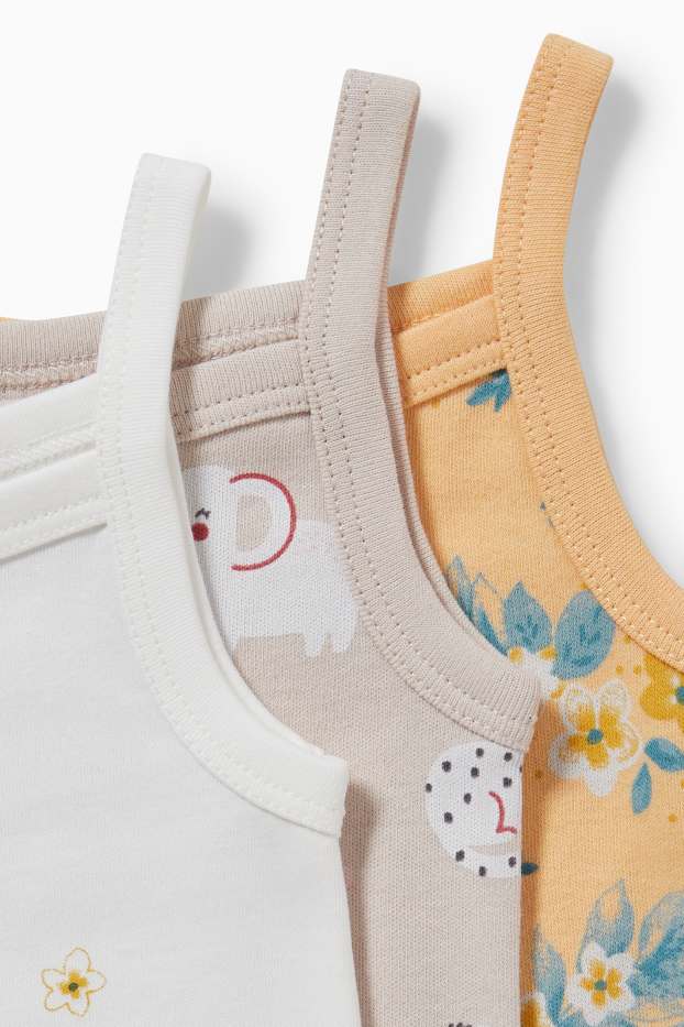 Bébés filles - Lot de 3 - bodys pour bébé - orange clair