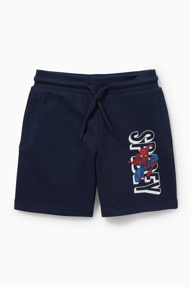 Enfants garçons - Spider-Man - short en molleton - bleu foncé