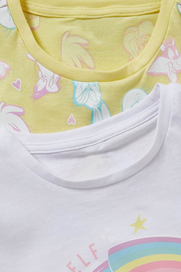 Niñas - Pack de 2 - Looney Tunes - pijamas cortos - 4 piezas - amarillo claro