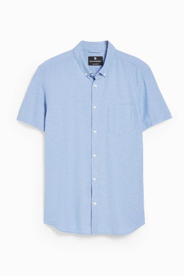 Heren - CLOCKHOUSE - overhemd - regular fit - button down - lichtblauw