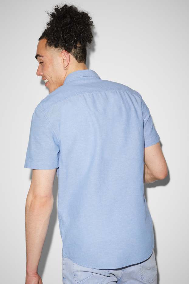 Heren - CLOCKHOUSE - overhemd - regular fit - button down - lichtblauw