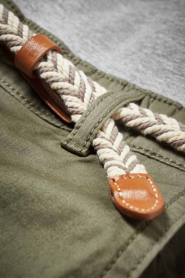 Femmes - Short de grossesse avec ceinture - LYCRA® - vert foncé