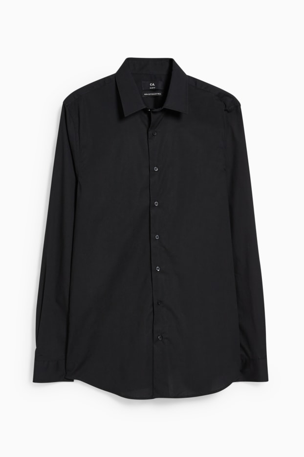 Home - Camisa formal - slim fit - Kent - planxat fàcil - negre