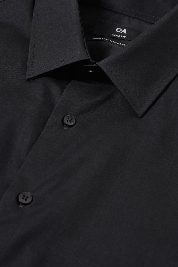 Home - Camisa formal - slim fit - Kent - planxat fàcil - negre