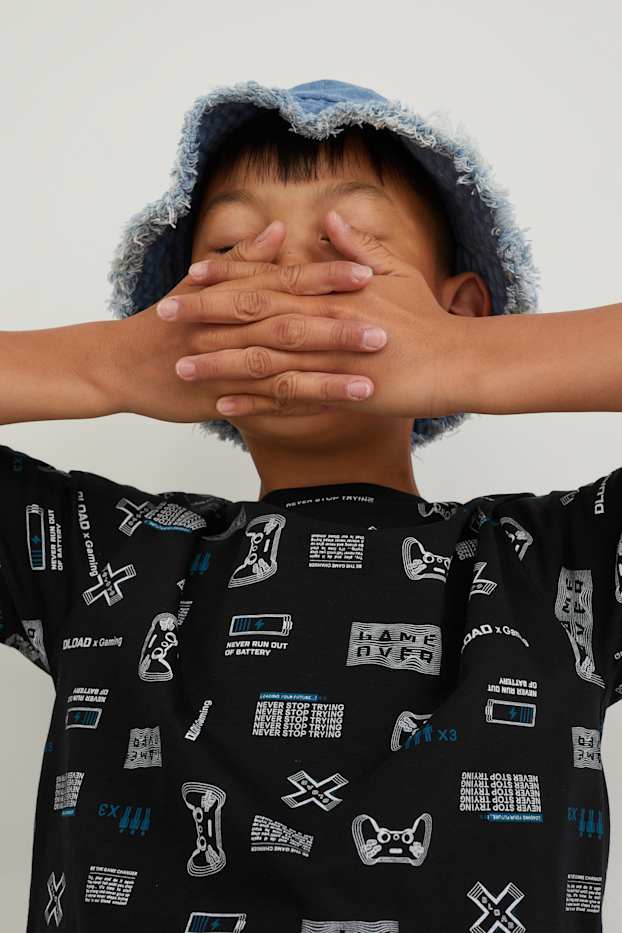 Kinder Jungen - Kurzarmshirt - schwarz