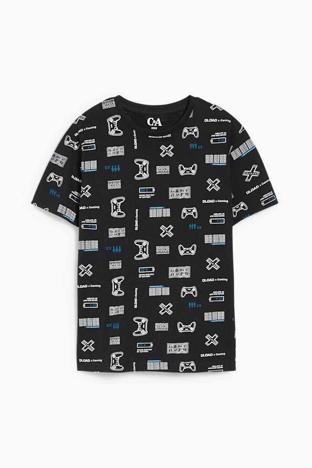 Kinder Jungen - Kurzarmshirt - schwarz