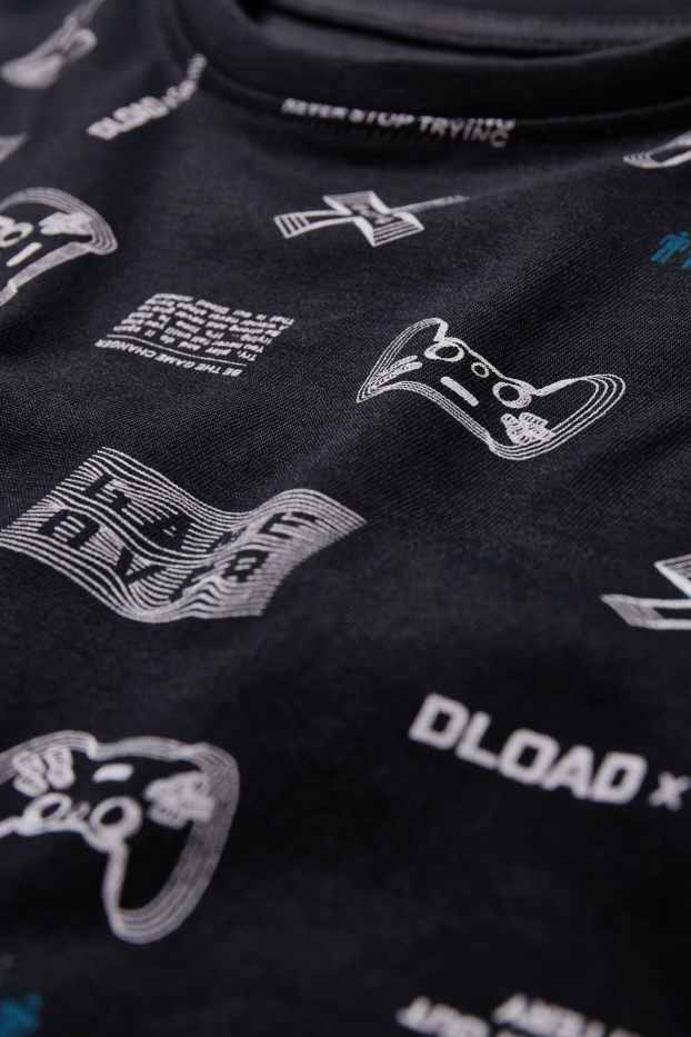 Kinder Jungen - Kurzarmshirt - schwarz