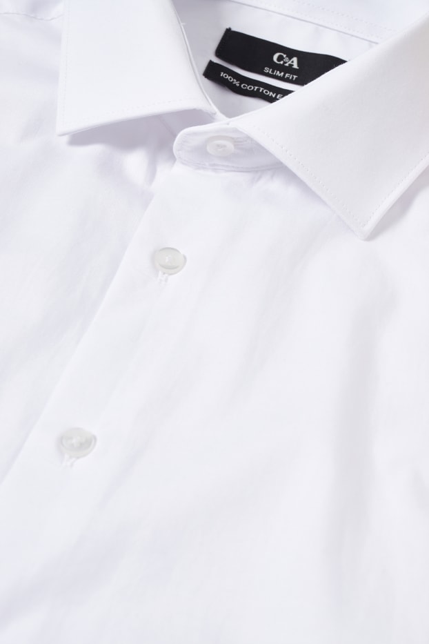Bărbați - Cămașă office - slim fit - guler Kent - ușor de călcat - alb