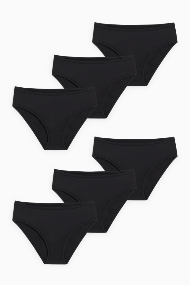 Damen - Multipack 6er - Slip - LYCRA® - schwarz