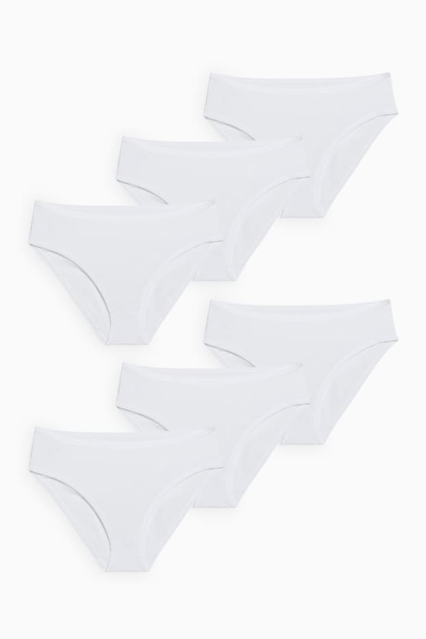 Damen - Multipack 6er - Slip - LYCRA® - weiß