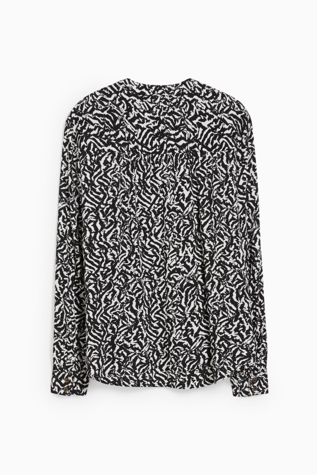Damen - Bluse - gemustert - schwarz / weiß